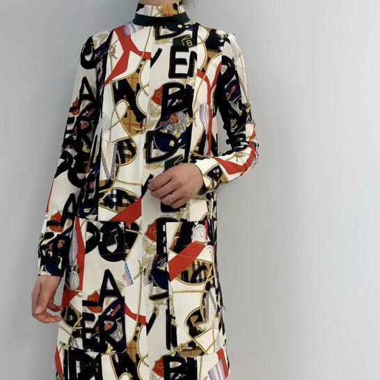 Original Burberry Graffiti Archive Silk and Wool Dress