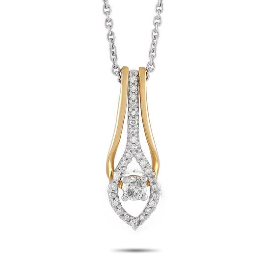 14K/10K Yellow And shops White Gold Vintage Open Heart Natural Diamond Pendant 0.25 Ct