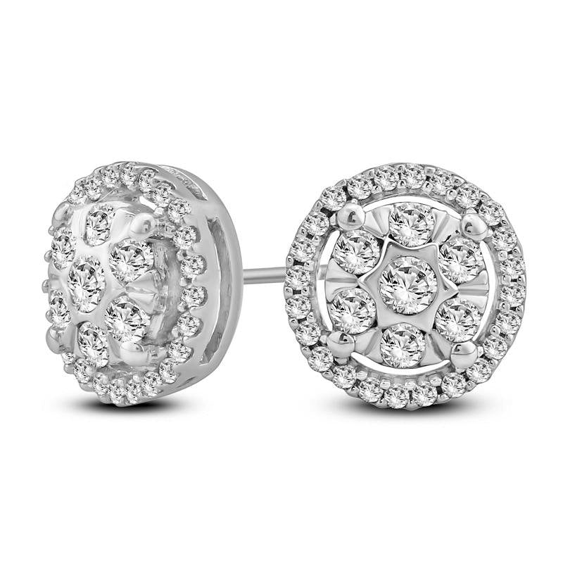 Tillie - Natural Diamond Stud Earrings 0.50 ct tw (0.46 ct minimum) / 14K White Gold (Recycled)