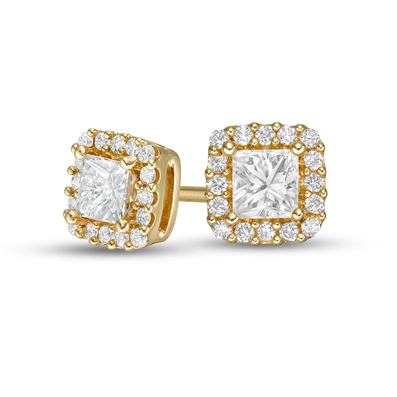 1/2 Ct. T.W. Diamond Frame Stud Earrings in 14K White Gold (I/I2)