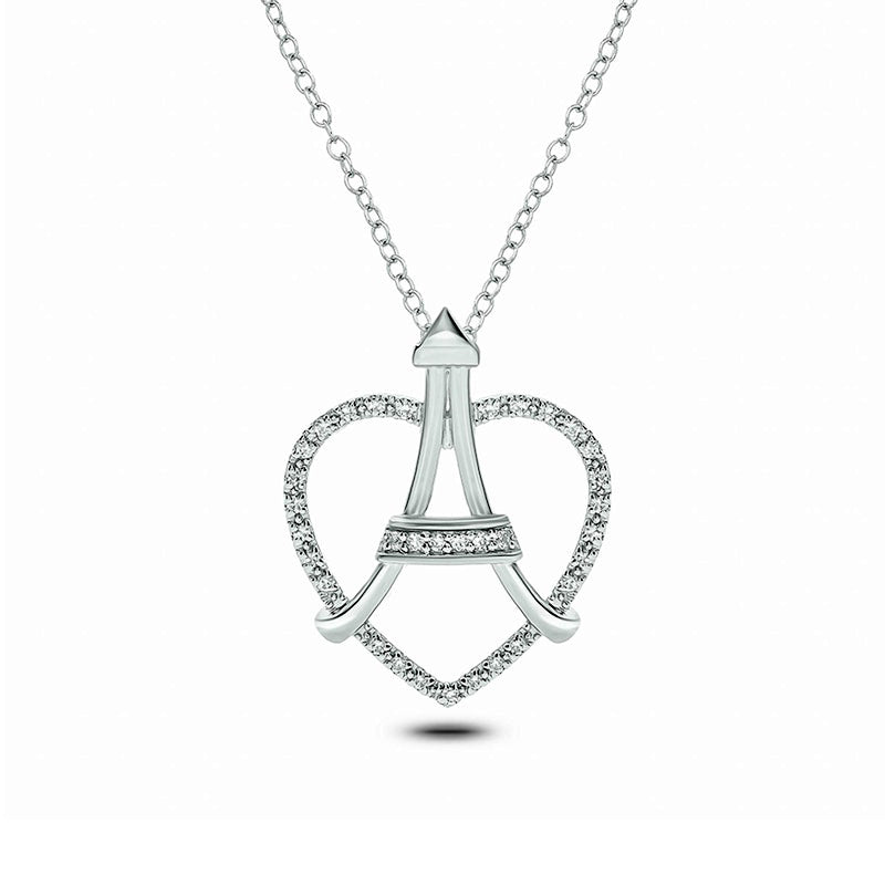 Eiffel tower diamond on sale necklace