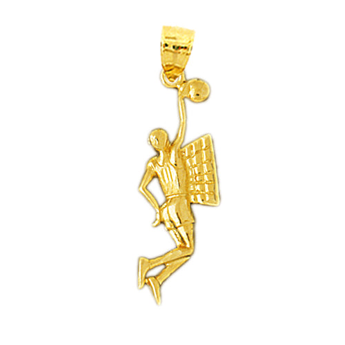 14K Yellow Gold Basketball Pendant