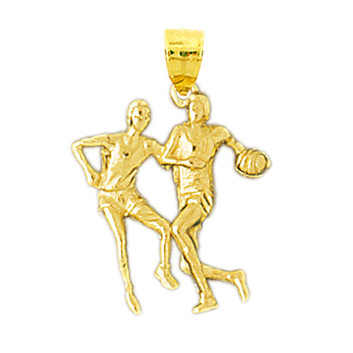 14K Yellow Gold Basketball Pendant