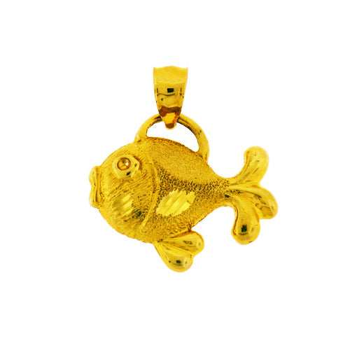 14K Gold Fish Charm