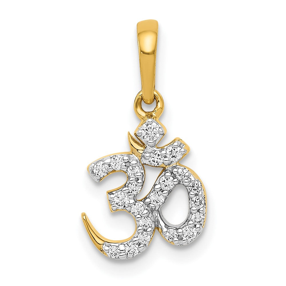 14K Yellow Gold Trillion outlet & Round Cut CZ Pendant.