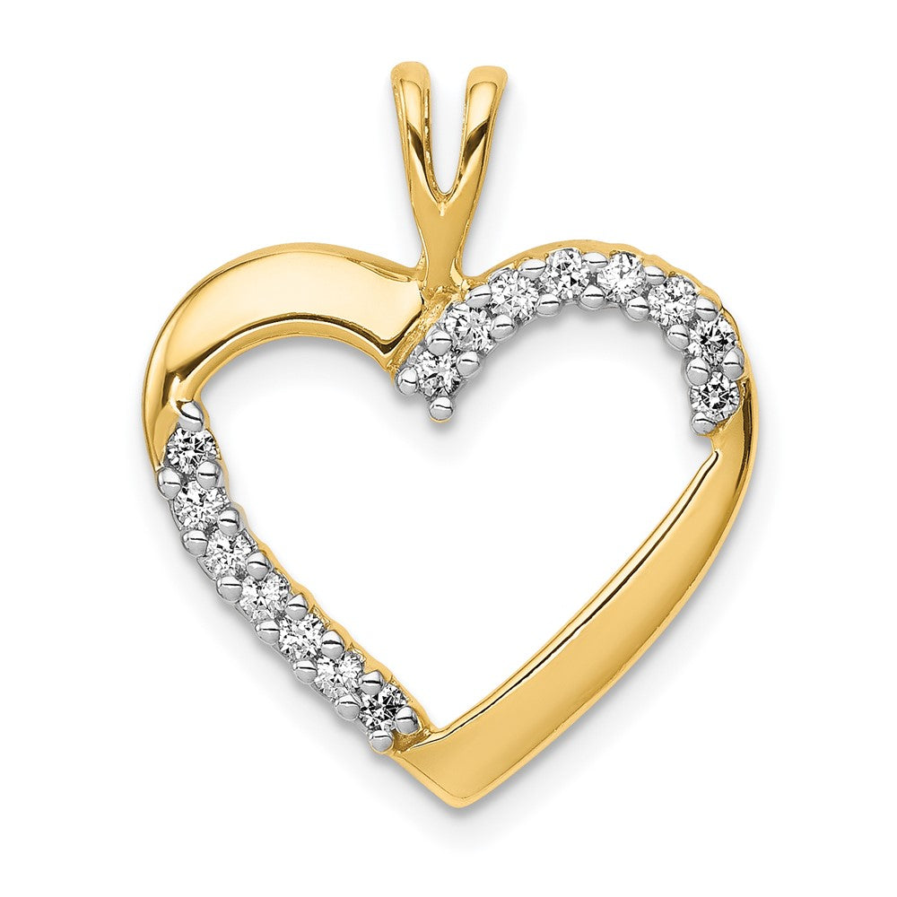 Stunning Diamond Heart Pendant For Women In 14K Yellow Gold