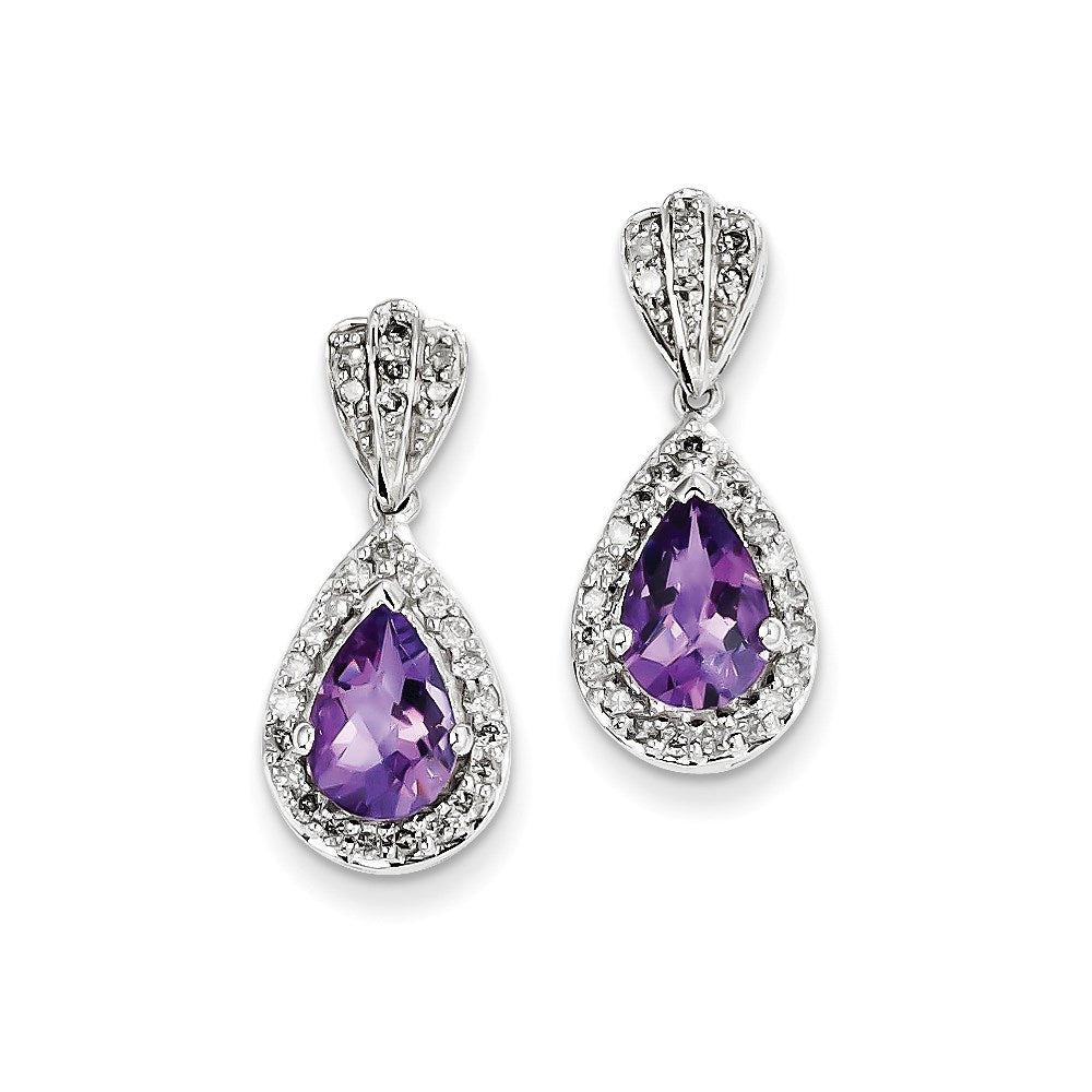 Gorgeous Amethyst and Diamond outlet Dangle Earrings