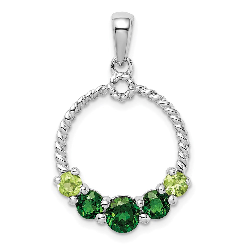 Stunning 925 Sterling Silver Peridot Chrome selling Diopside Necklace