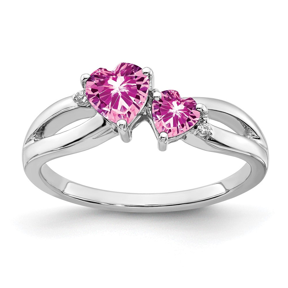 Pink Stones Heart Ring