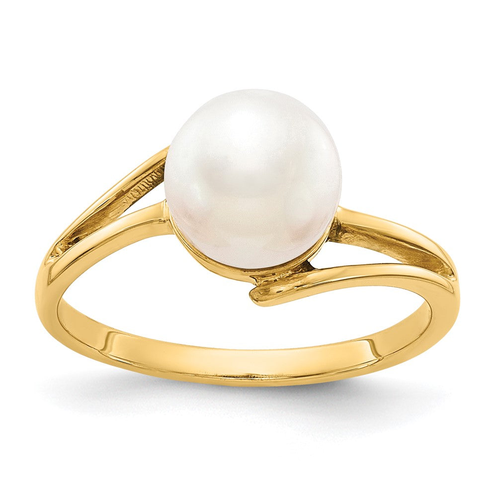 14k Yellow Gold 7.5mm FW Cultured Pearl ring