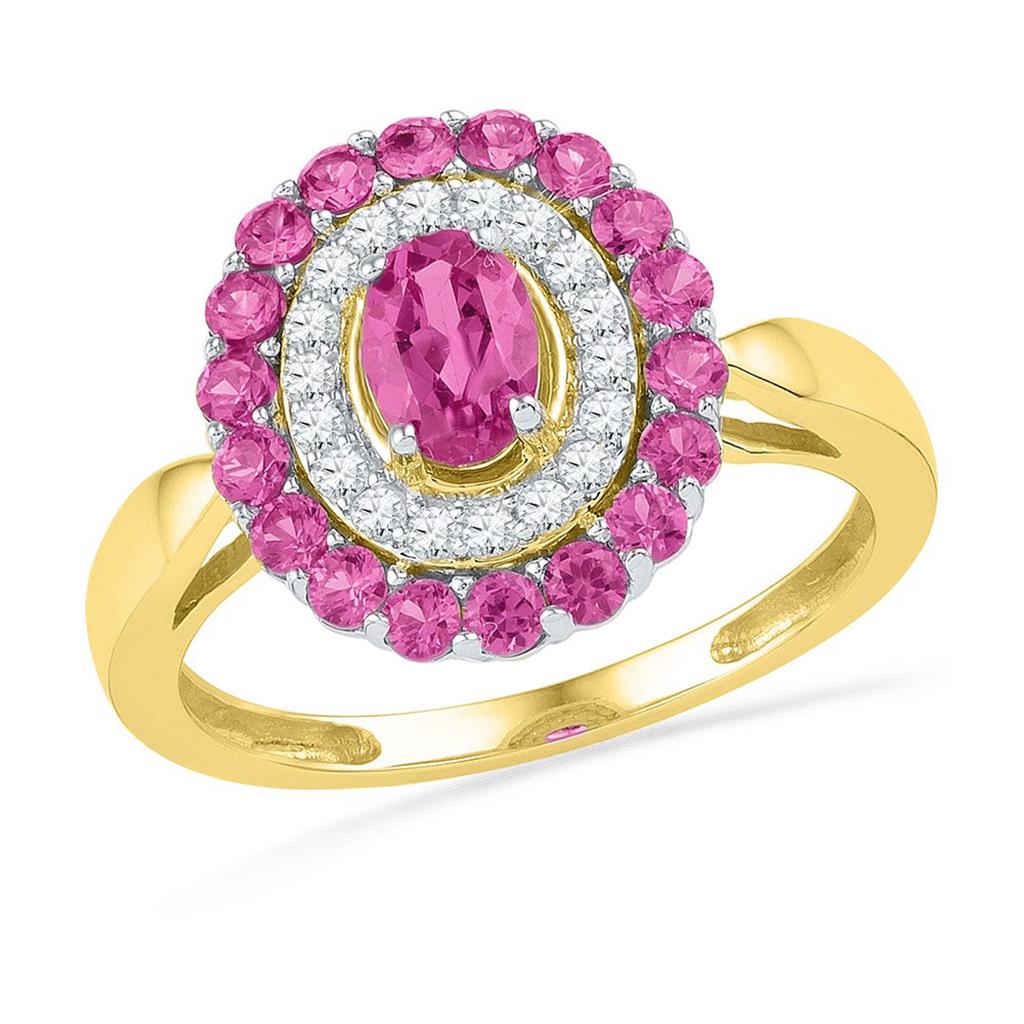 Oval Pink Sapphire Pendant with Floral Diamond Halo