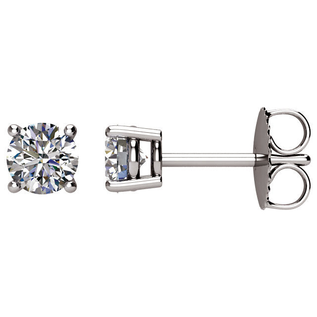 1/3 Carat TW AGS Certified Round Diamond Solitaire Stud Earrings in 14  レディースアクセサリー