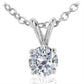 Original 0.40 Carat Maulijewels 14K White Gold Diamond Solitaire Pendant With 18" 14K White Gold Plated Sterling Silver Box Chain