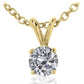 Original 0.40 Carat Maulijewels 14K Yellow Gold Diamond Solitaire Pendant With 18" 14K Yellow Gold Plated Sterling Silver Box Chain