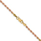 14k Tri-Color Tri-colored 24 inch 2.5mm Diamond-cut Rope with Lobster Clasp Chain