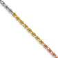 14k Tri-Color Tri-colored 24 inch 2.5mm Diamond-cut Rope with Lobster Clasp Chain