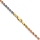 14k Tri-Color Tri-colored 24 inch 3mm Diamond-cut Rope with Lobster Clasp Chain