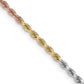 14k Tri-Color Tri-colored 18 inch 3mm Diamond-cut Rope with Lobster Clasp Chain