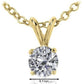 Original Maulijewels 1/2 Carat Natural Round Diamond Solitaire Pendant In 14K Solid Yellow Gold With 18" 14K Yellow Gold Plated Sterling Silver Box Chain