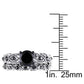 Original 1 3/8 CT TW Black Diamond Bridal Set in 10k White Gold with Black Rhodium