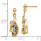 10k Tri Color Tri-color Black Hills Gold Mystic Topaz Post Dangle Earrings