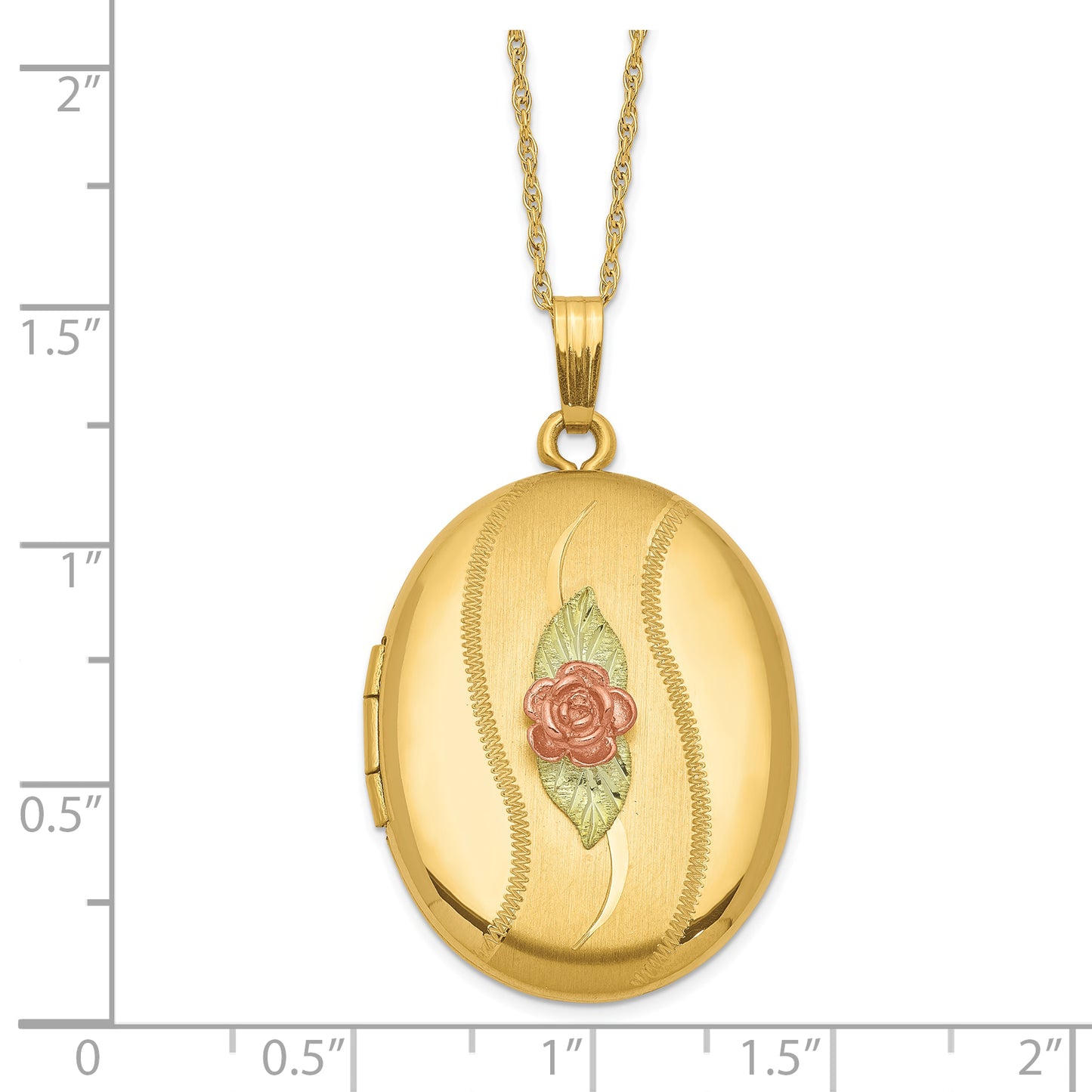 10k Tri Color w/ 12k Accents and 14k Gold-filled Chain Black Hills Locket