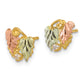 10k Tri Color Tri-Color Black Hills Gold Diamond Post Earrings