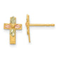 10k Tri Color Tri-Color Black Hills Gold Cross Earrings