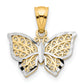 10k Yellow w/Rhodium Butterfly Charm