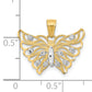 10k Yellow w/Rhodium w/ Rhodium Butterfly Pendant