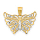 10k Yellow w/Rhodium w/ Rhodium Butterfly Pendant