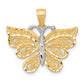 10k Yellow w/Rhodium w/ Rhodium Butterfly Pendant