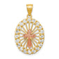 10k Two-tone 10k Two-tone CZ Cross Pendant