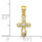 10k Yellow Gold 10k Small CZ Cross Pendant