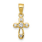 10k Yellow Gold 10k Small CZ Cross Pendant