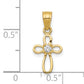 10k Yellow Gold 10k Small CZ Cross Pendant