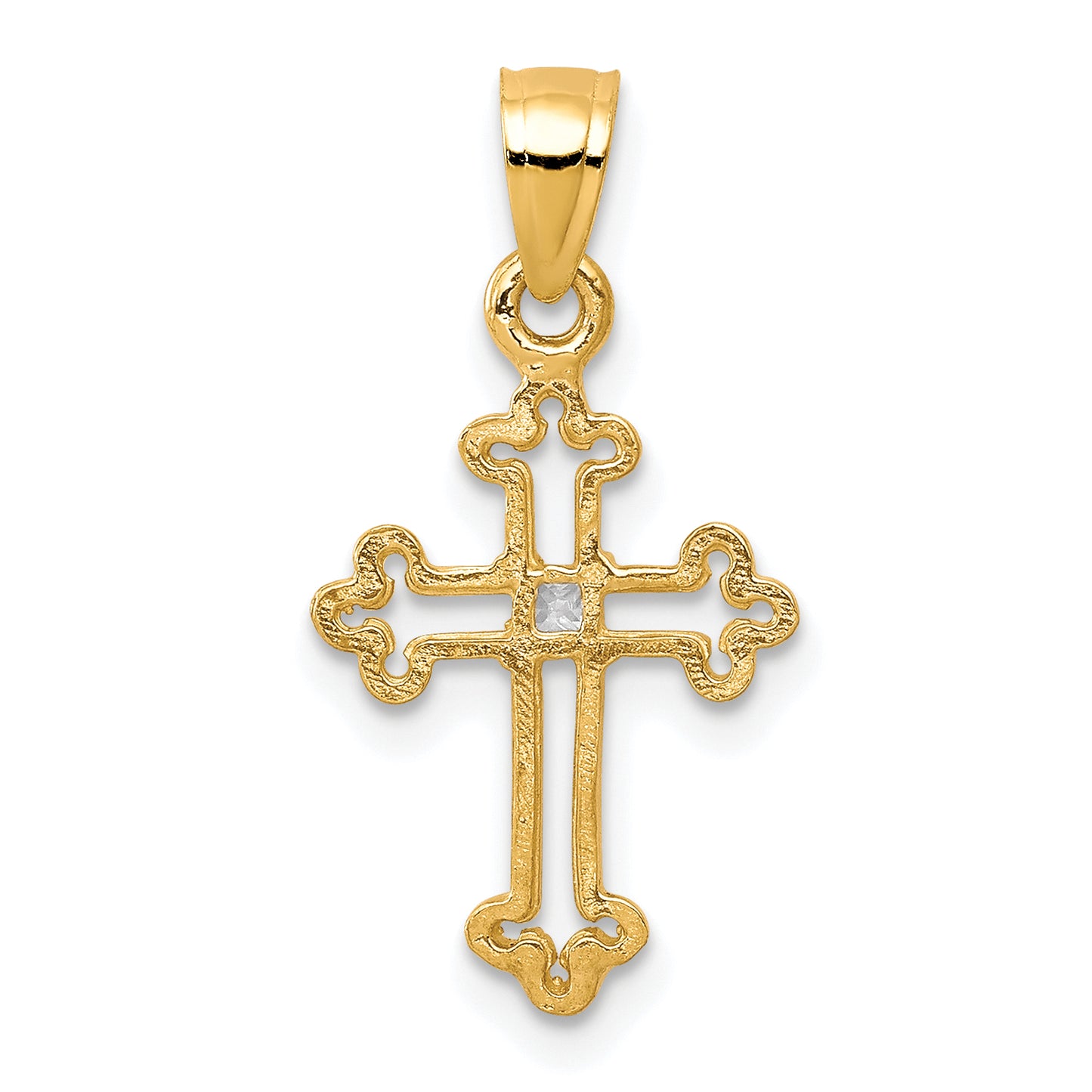 10k Yellow Gold 10k Small CZ Cross Pendant