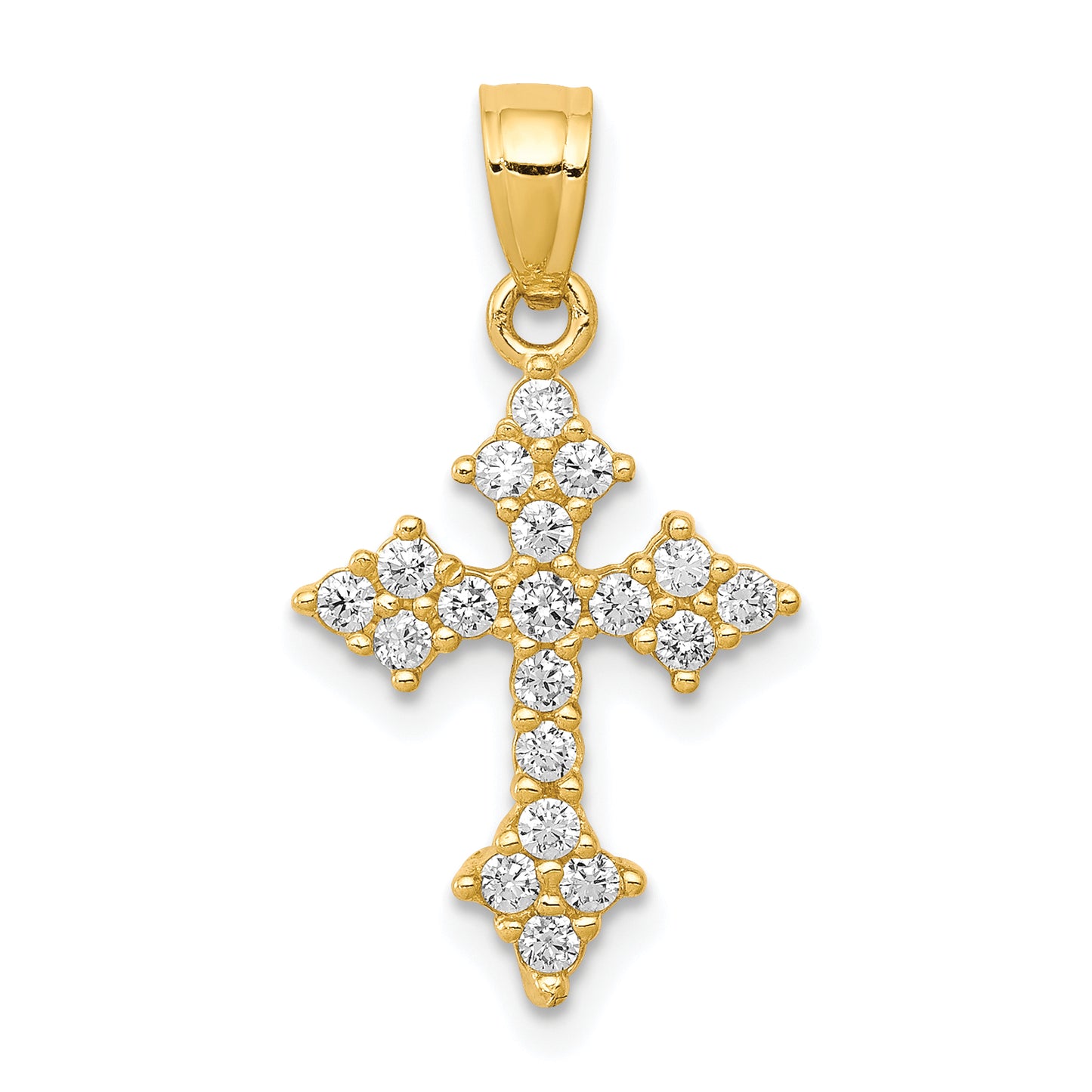 10k Yellow Gold 10k CZ Passion Cross Pendant