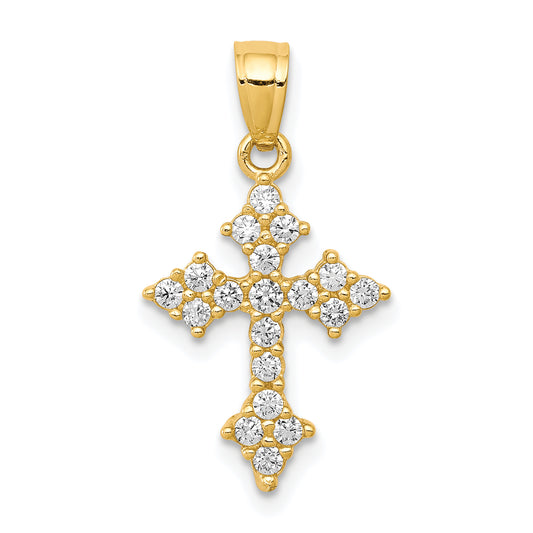 10k Yellow Gold 10k CZ Passion Cross Pendant