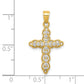 10k Yellow Gold CZ Filigree Cross Pendant