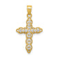 10k Yellow Gold CZ Filigree Cross Pendant