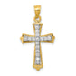 10k Yellow Gold 10k CZ Cross Pendant