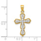 10k Yellow Gold CZ Filigree Cross Pendant