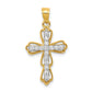 10k Yellow Gold CZ Filigree Cross Pendant