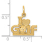 10k Yellow Gold I HEART GOLF Charm