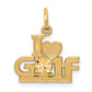 10k Yellow Gold I HEART GOLF Charm