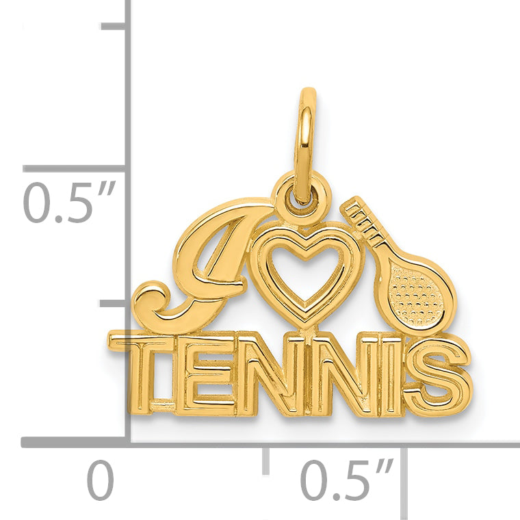 10k Yellow Gold I HEART TENNIS Charm