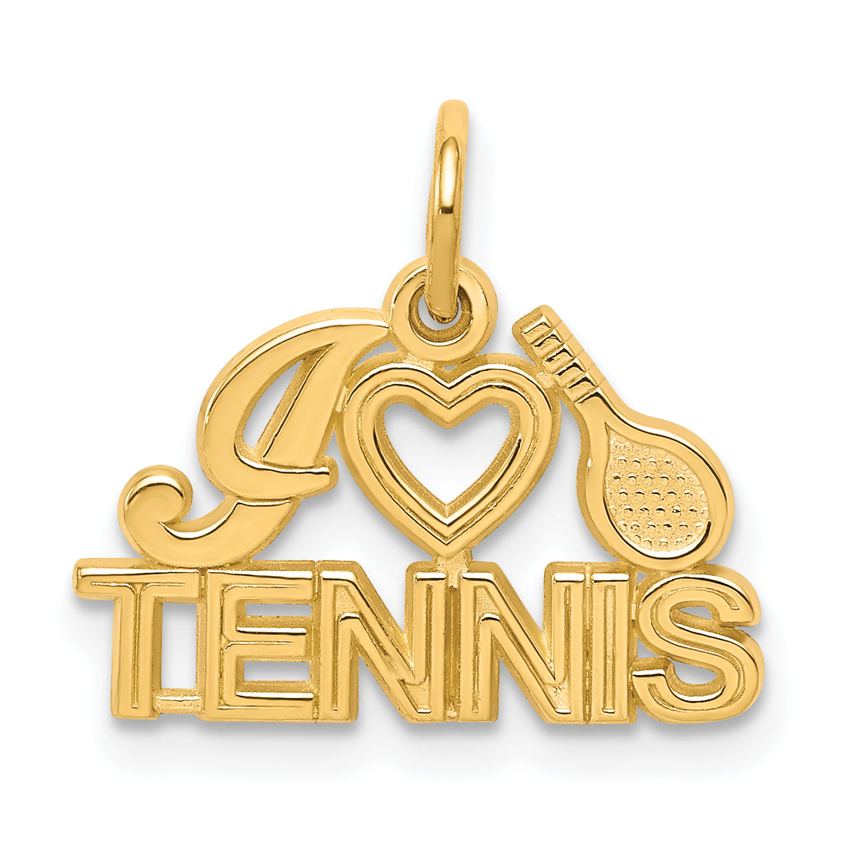 10k Yellow Gold I HEART TENNIS Charm