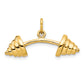 10k Yellow Gold Solid Barbell Charm