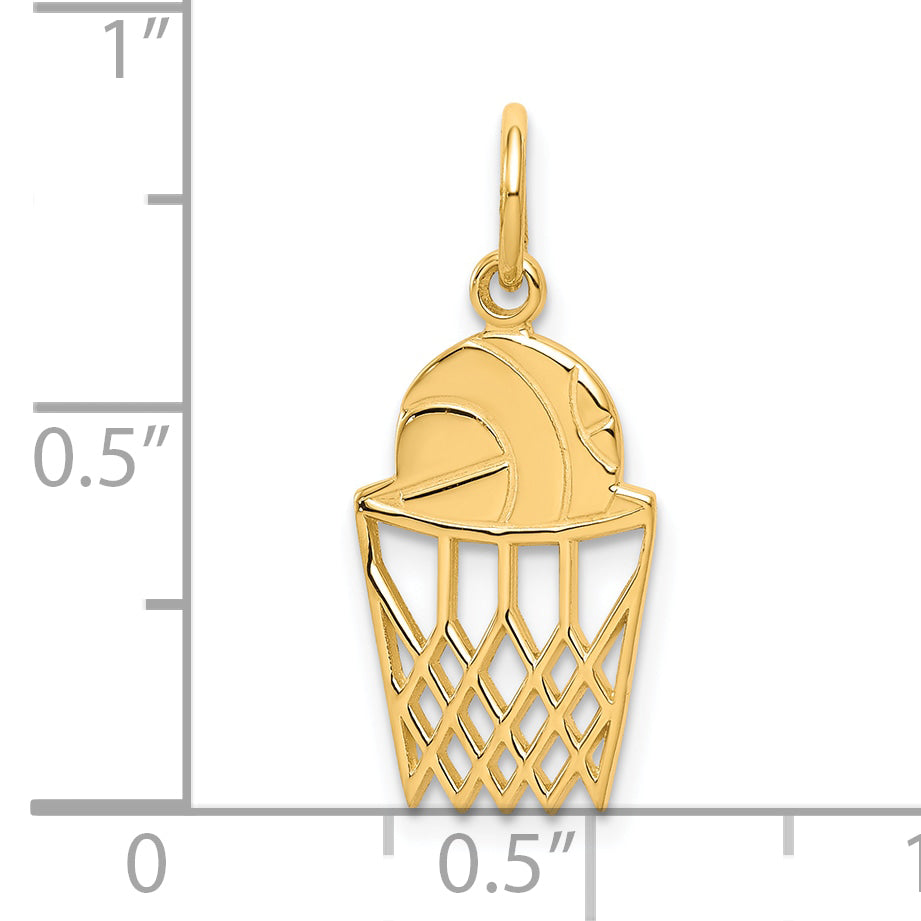 10k Yellow Gold Basketball Charm